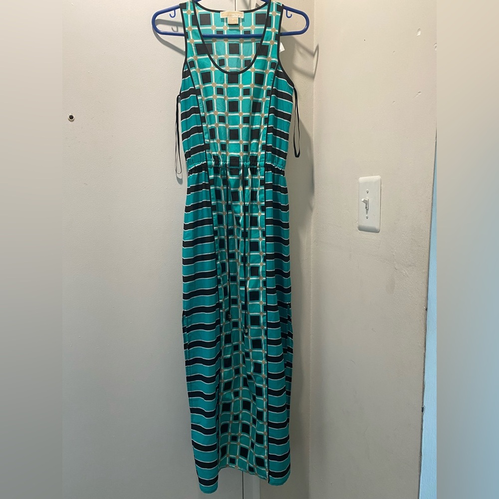 MICHAEL Michael Kors Blue Sleeveless Halter Maxi Dress